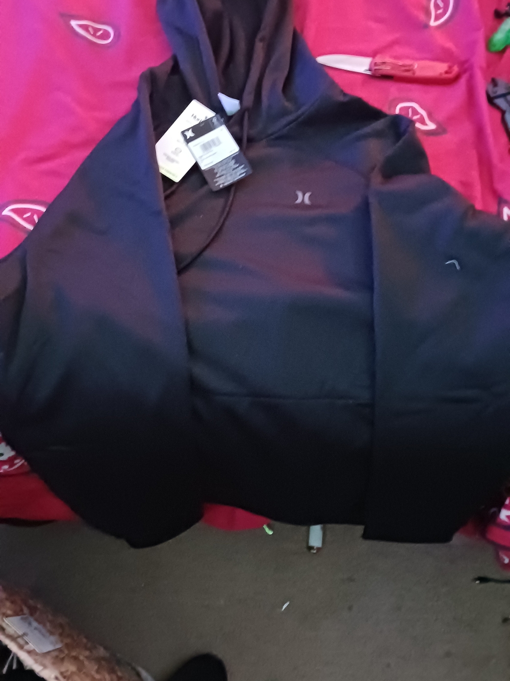 Hurley Black Lightweight Hooded Pullover